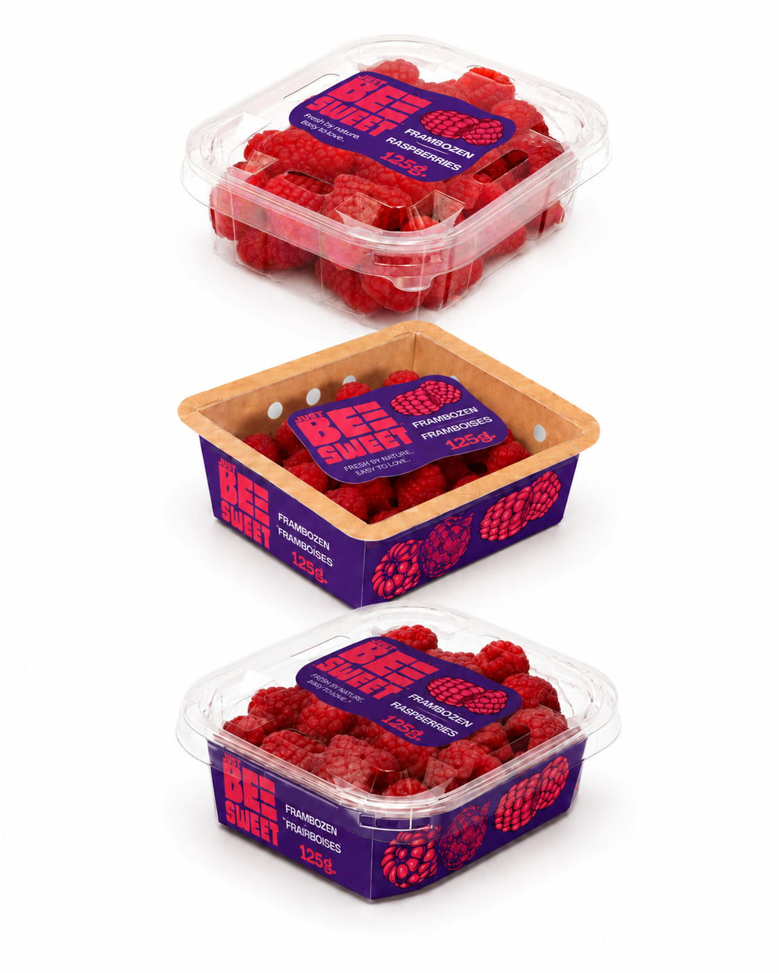JUSTBEE Sweet raspberry packaging options for B2B buyers